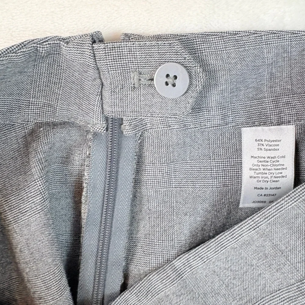 Talbots‎ Pants Women Sz 4 Grey Glen Plaid High-Waist Skinny Ankle Side Zip